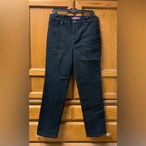 Gloria Vanderbilt Amanda Straight Jeans Women's Size 12 Petite Black High Rise